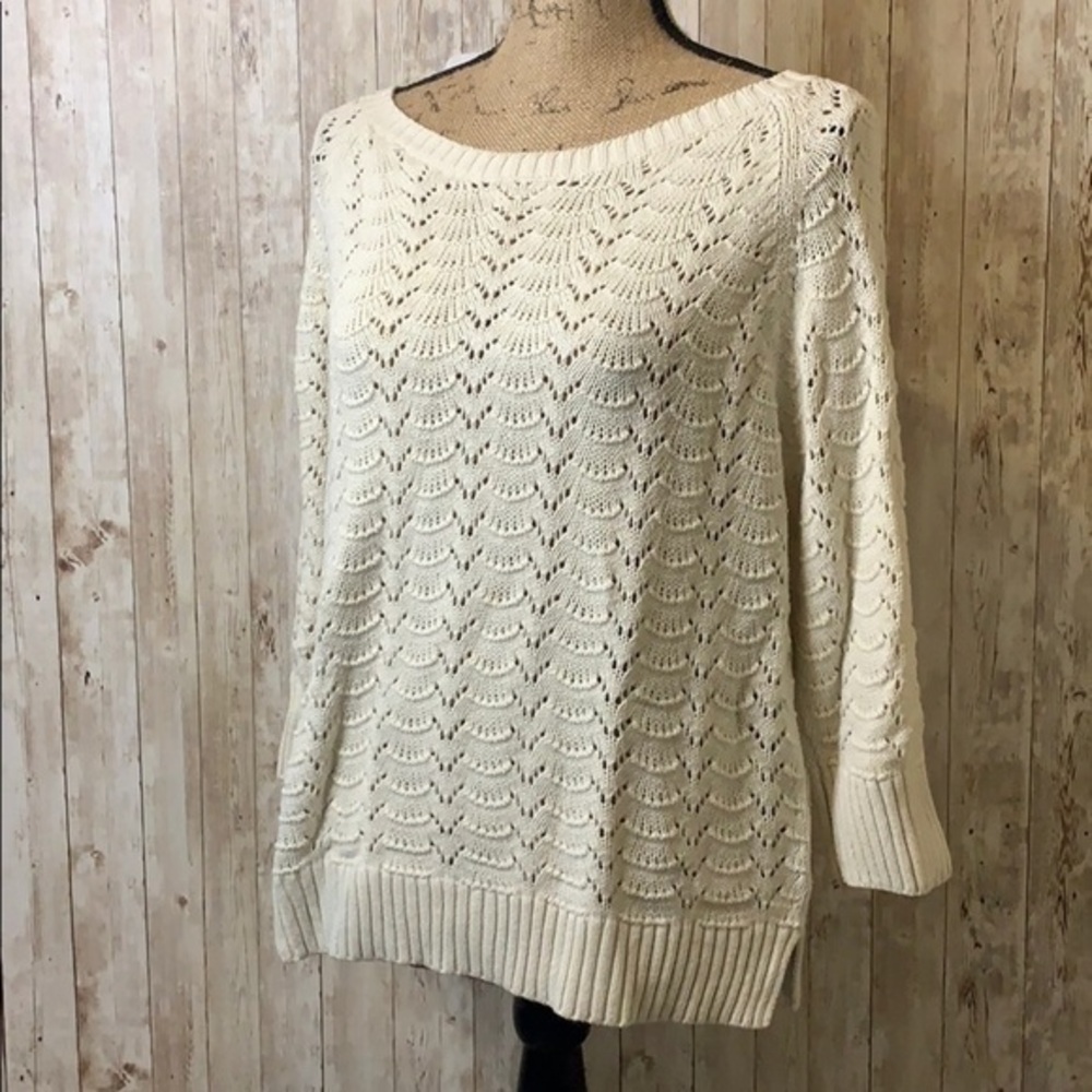 Sonoma Petite White Knit Sweater